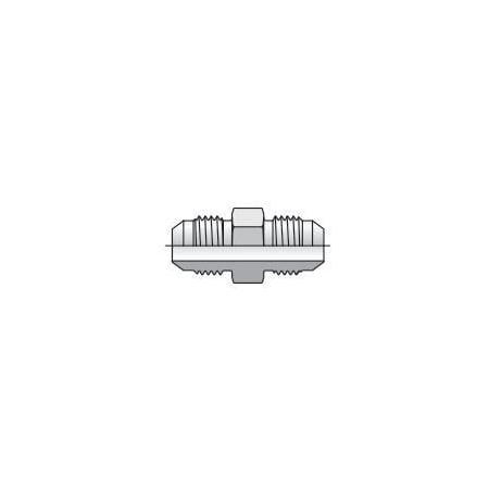 Parker Triple-Lok 37 Deg Flare Straight Union, Male JIC 37 Deg to Male JIC 37 Deg, Steel, HTX 12 HTX-S